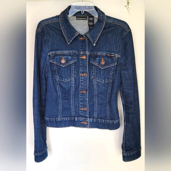 Junior Girls DKNY Denim Jeans Jacket Size L - Picture 1 of 9